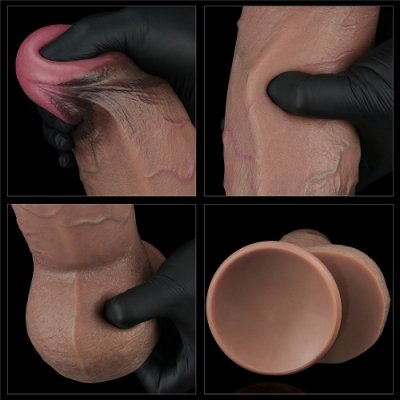 DILDO XXL PLATINO 25CM SILICONA DOBLE CAPA