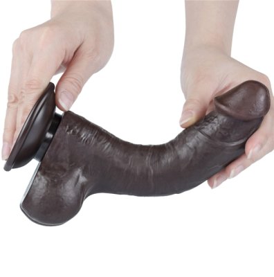 Dildo Negro Piel Deslizante 20 cm