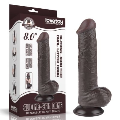 DILDO RECTO PIEL DESLIZANTE 20CM