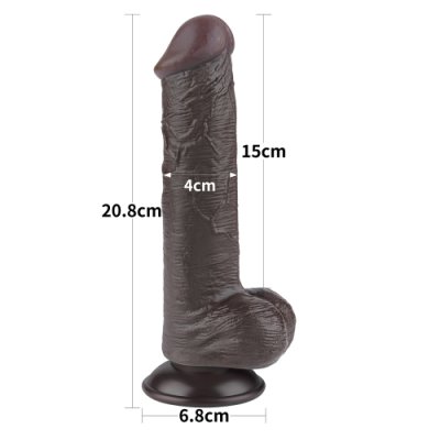 DILDO RECTO PIEL DESLIZANTE 20CM