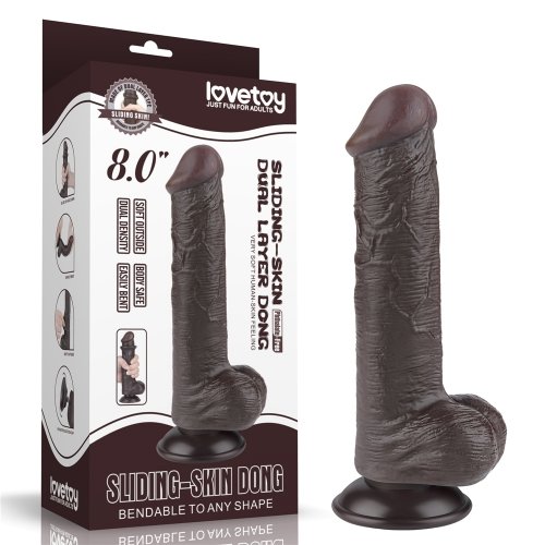 DILDO RECTO PIEL DESLIZANTE 20CM
